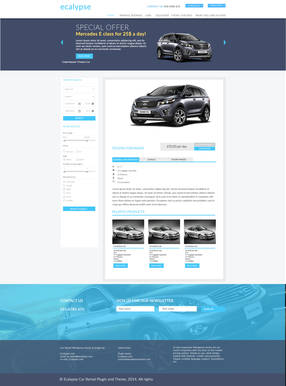 screenshot of Ecalypse Car Rental Software